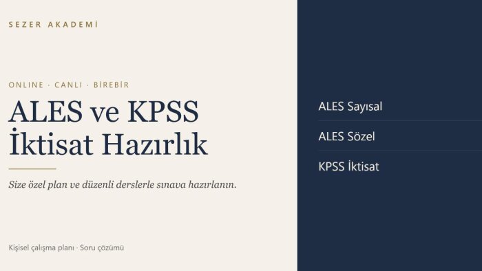 ALES ve KPSS iktisat hazırlık dersi veririm