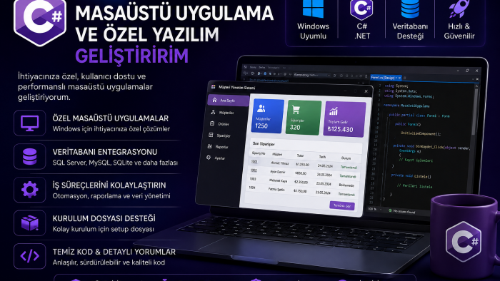 C# ile masaüstü uygulamaları geliştiririm