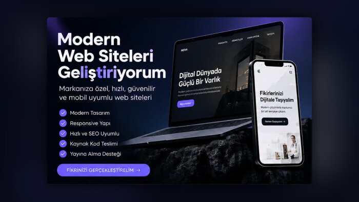 markanıza özel modern web siteleri geliştiririm