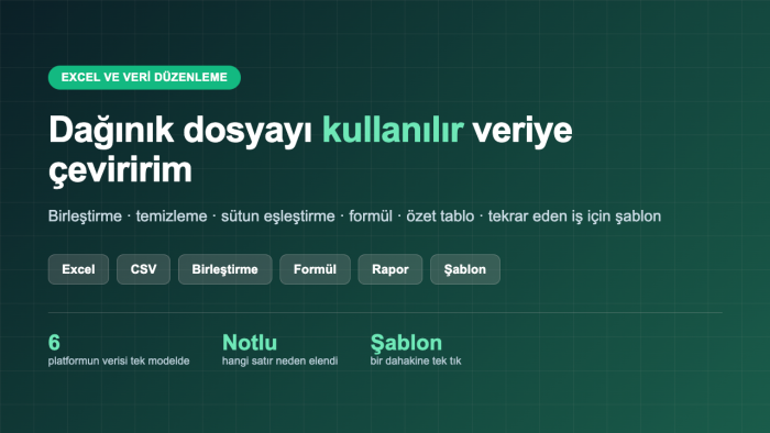 Excel işlerinizi yaparım