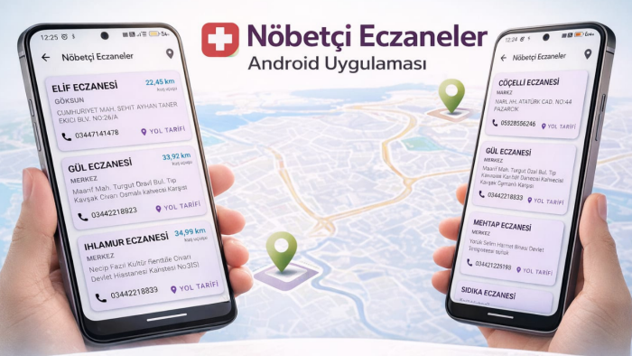tüm şehirler için nöbetçi eczaneler uygulamanızı yapabilirim