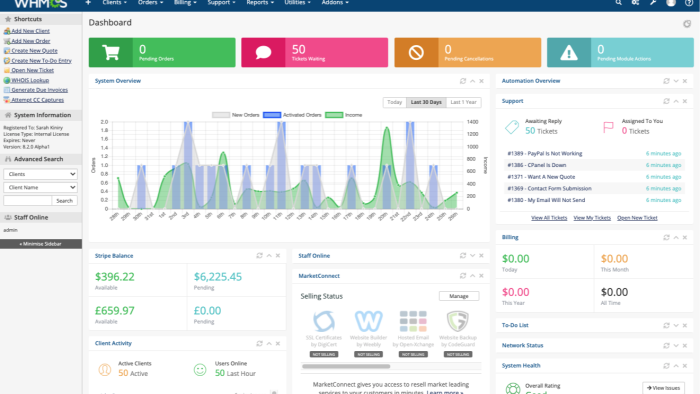 WHMCS kurulum ve cPanel WHM optimizasyon yaparım