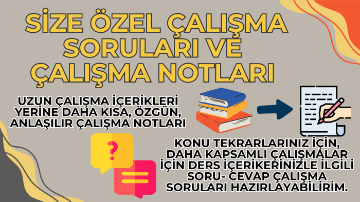 soru- cevap çalışma içeriği ve öğrenim materyali hazırlarım