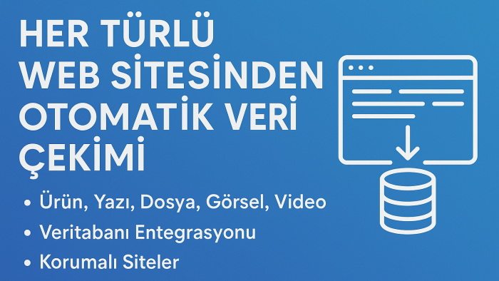 sizin için web sitelerinden ürün, resim, dosya çekebilirim