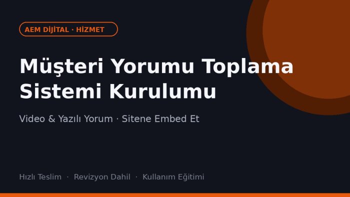 müşteri yorumu toplama sistemi kurarım