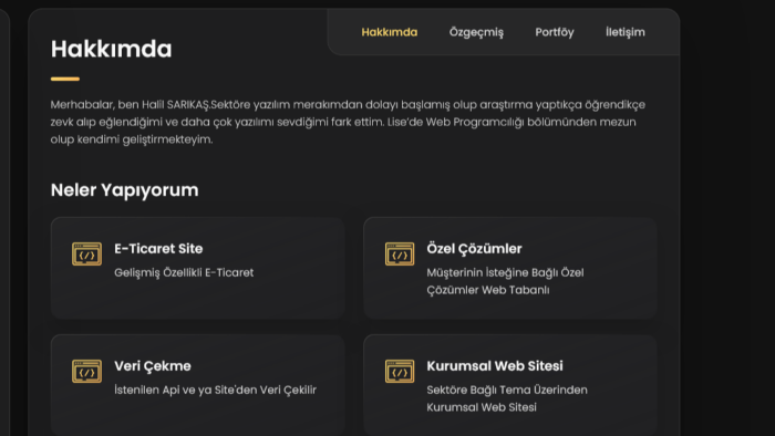 isteğinize özel yapıda web sitesi yaparım