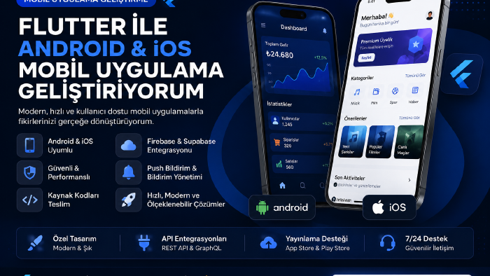 Flutter ile Android ve iOS mobil uygulama geliştireceğim