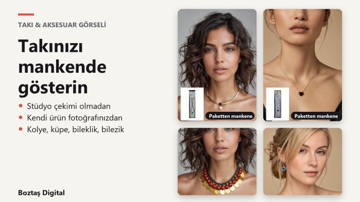 takı ürünlerinizi mankende gösteren fotoğraflar hazırlarım