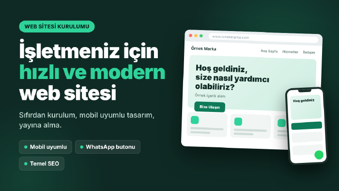 işletmeniz için hızlı ve modern web sitesi kurarım