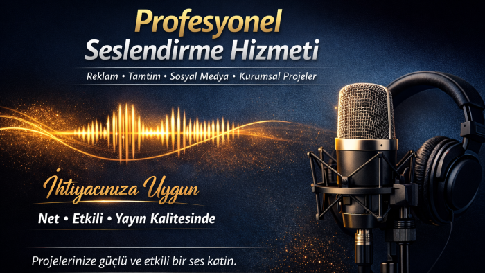profesyonel Türkçe seslendirme hizmeti sunuyorum