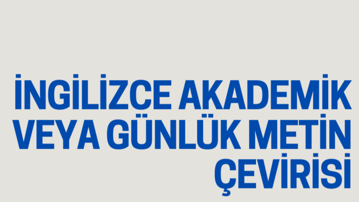 akademik veya günlük İngilizce çeviri yaparım