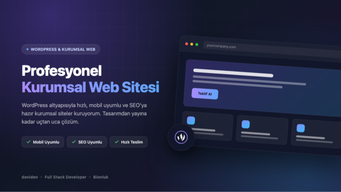 size WordPress ile kurumsal web sitesi kurabilirim
