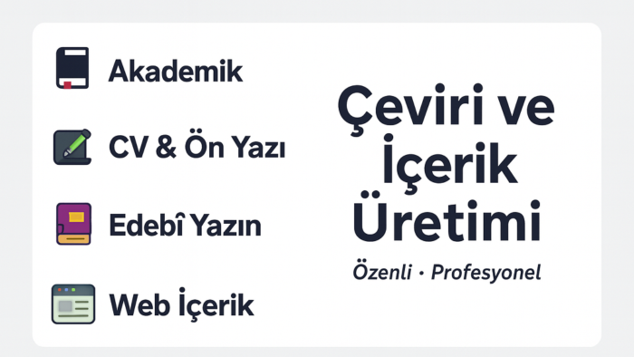 akademik içerikler, CV’ler ve metinleri çevirmeyi seviyorum