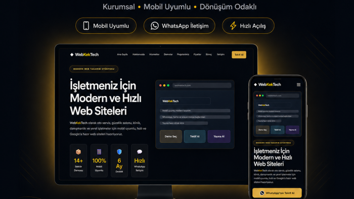 işletmeniz için modern ve mobil uyumlu web sitesi tasarlarım