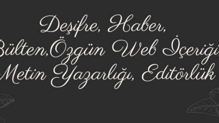 özgün web içeriği, deşifre, bülten hazırlayabilirim