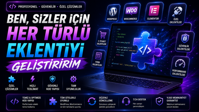 sizler için her türlü eklentiyi geliştiririm