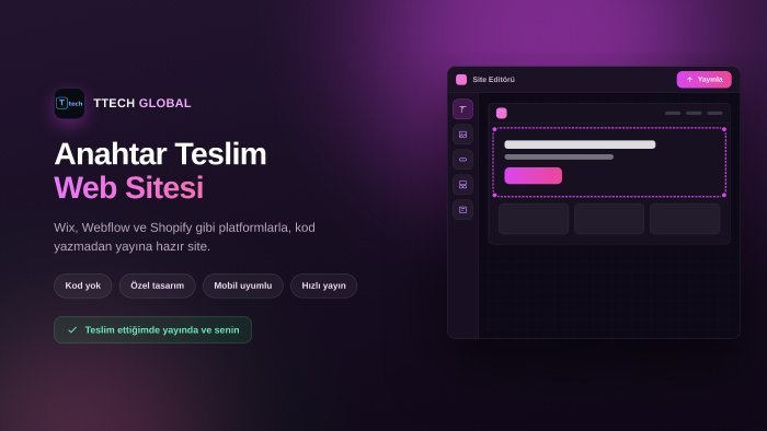 site oluşturucularla anahtar teslim web siteni kurarım