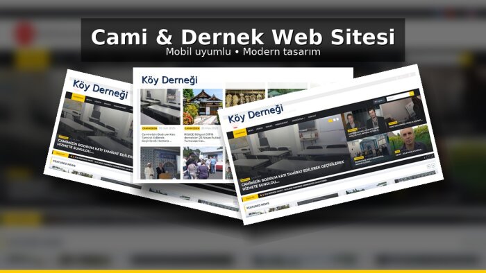 cami ve dernek web sitesi yaparım