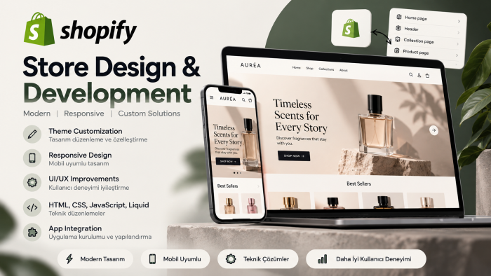 Shopify mağazanızı tasarlar ve geliştiririm