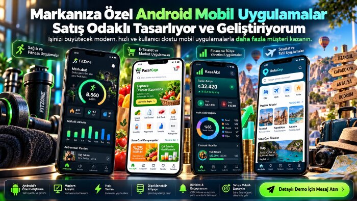 sizin için android uygulamalar yapabilirim