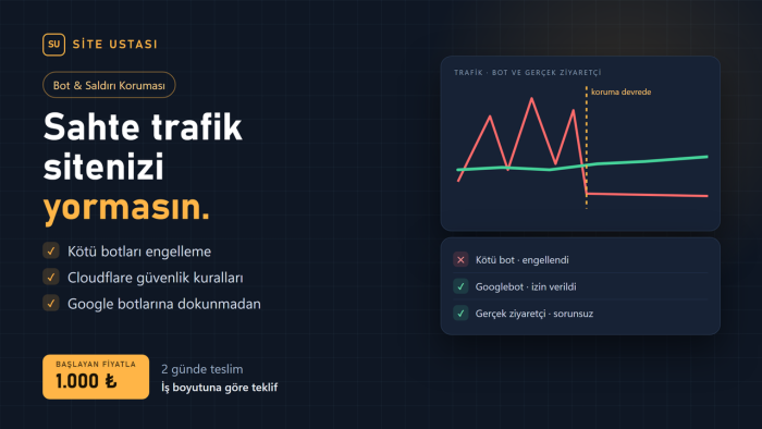 sitenizi bot, kopyalayıcı ve sahte trafikten korurum