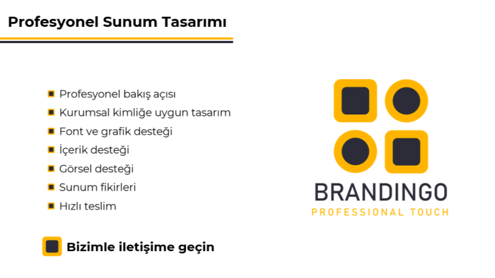 profesyonel ve kurumsal sunumlarınızı hazırlarım