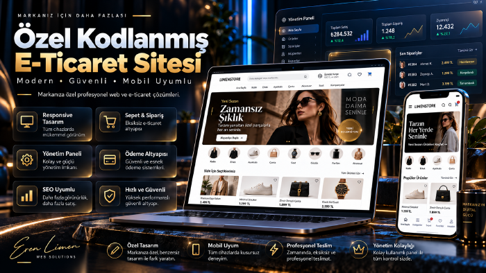 işletmenize özel profesyonel e-ticaret sitesi geliştiririm