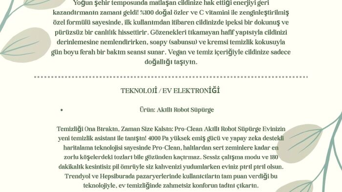 e-ticaret siteleriniz için ürün açıklamaları yazarım