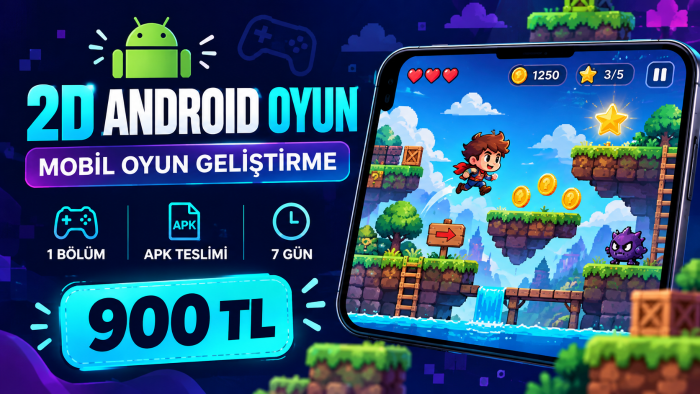Android için profesyonel 2D mobil oyun geliştiririm