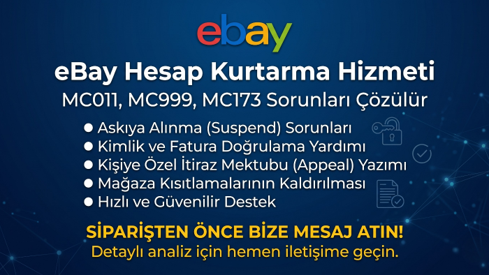 ebay hesap askıya alma sorunlarını çözerim
