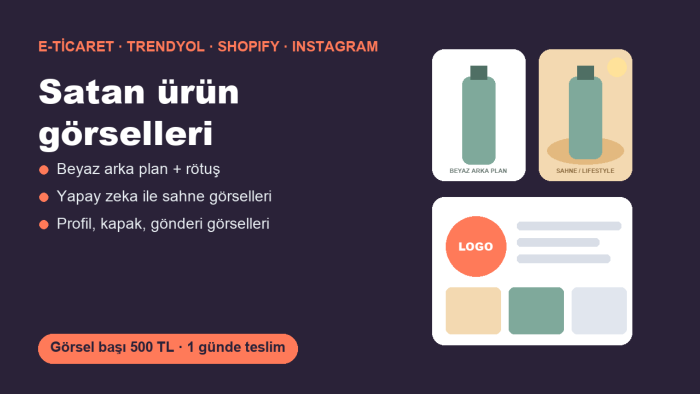 ürünleriniz için satış odaklı ürün görselleri hazırlarım