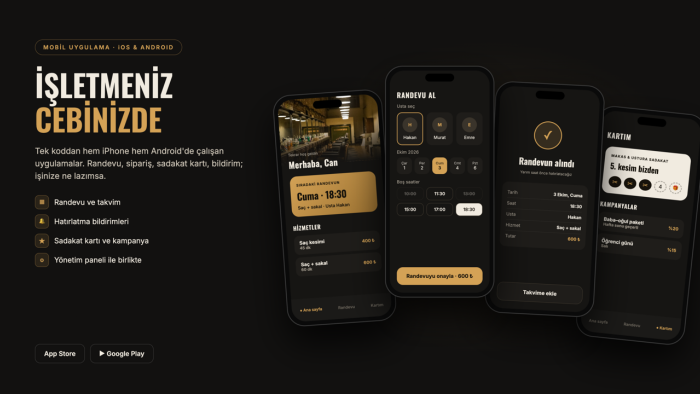 tüm işletmeler için iOS ve Android uygulama yapıyorum