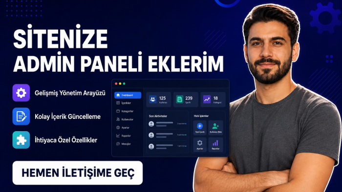 sitenize admin paneli ekleyebilirim