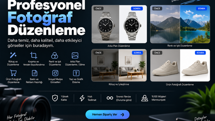 profesyonel şekilde fotoğraflarınızı düzenlerim