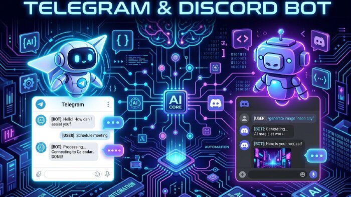 yapay zeka destekli telegram ve discord botu geliştiririm