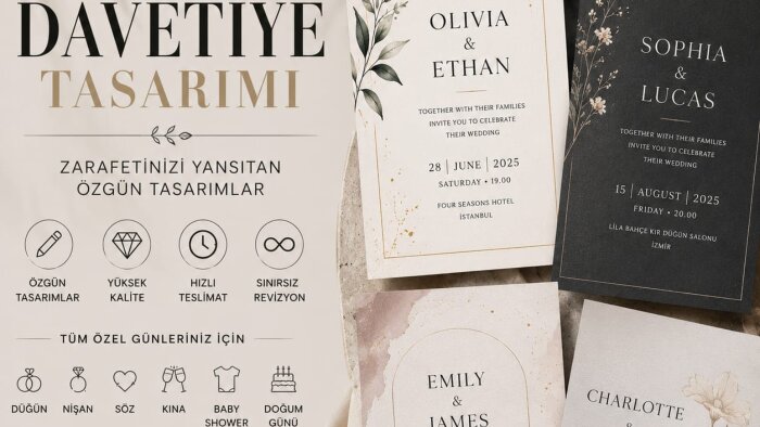 özel günler için hayalinizdeki davetiyeyi tasarlıyorum