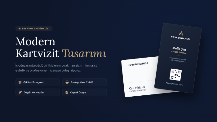 markanız için minimalist ve premium kartvizitler tasarlarım