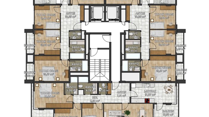 mimari kat plan çizimi ve kat planı boyaması yaparım