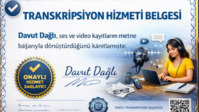 farklı alanlardaki ses ve video kayıtlarını yazıya dökerim