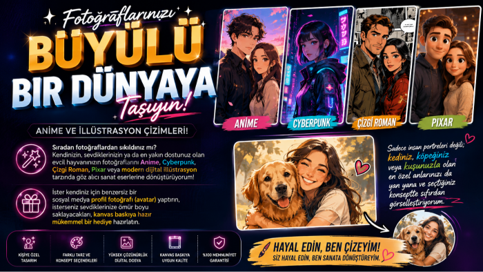 fotoğraflarınızı anime ve illüstrasyon tarzında yaparım