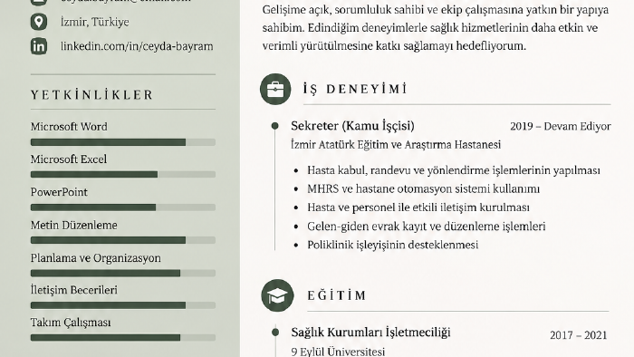 mükemmel CV tasarlıyorum