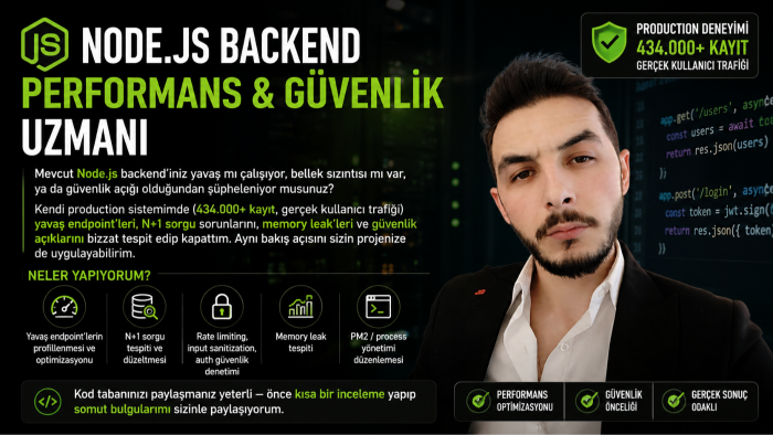 mevcut backend'inizdeki performans/güvenlik sorununu çözerim