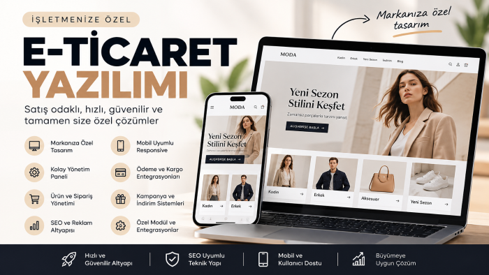 markanıza özel anahtar teslim e-ticaret sitesi kurarım