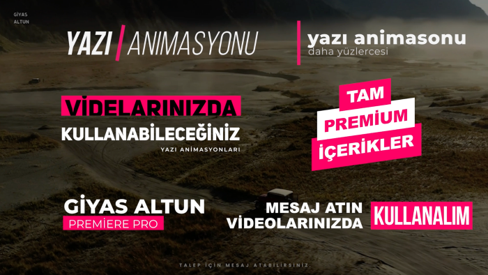 videolarınıza yazı animasyonları ekleyebilirim