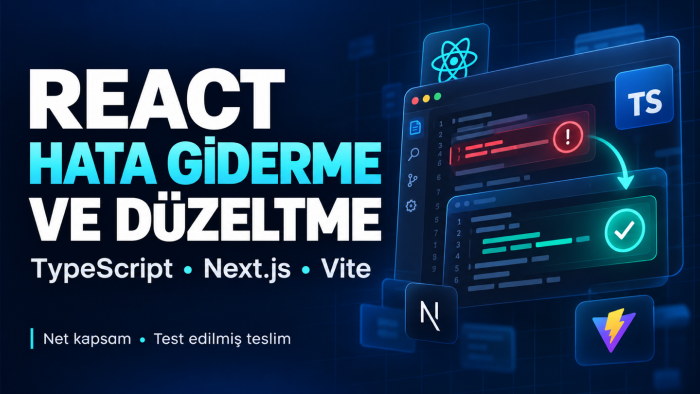 React ve Next.js projenizdeki hataları düzeltirim