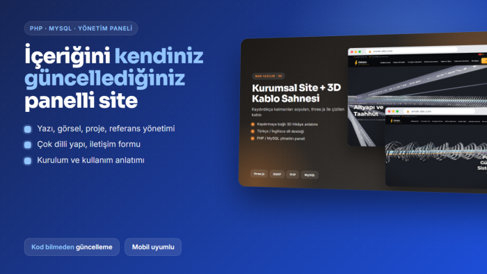 içeriğini kendiniz güncellediğiniz panelli site yaparım