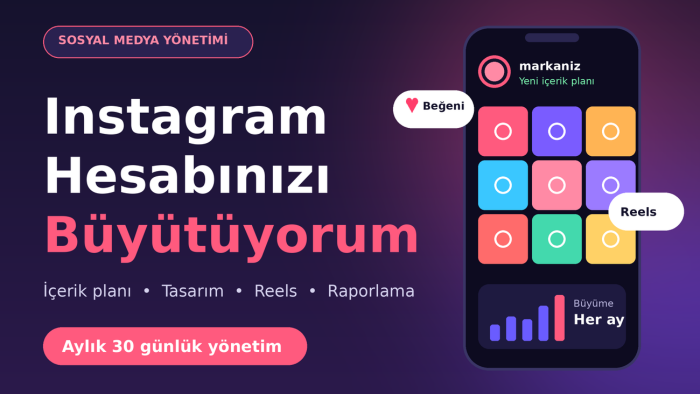 markanızın sosyal medya hesabını yönetir ve büyütürüm