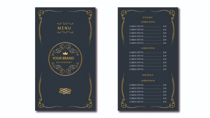 profesyonel cafe, restoran, yemek menüsü tasarlıyorum