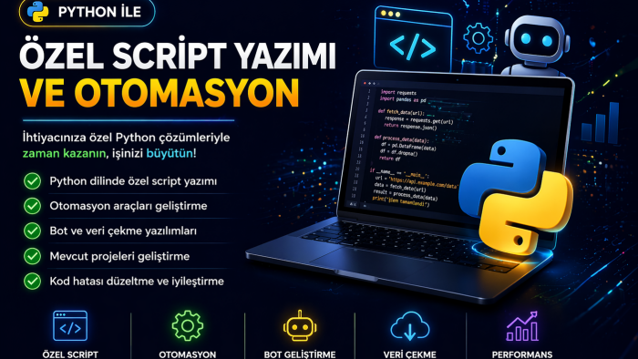 Python ile istediğiniz script ve otomasyonu yazarım