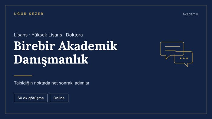 akademik çalışman için birebir danışmanlık veririm